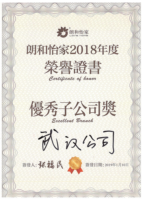 2018年度优秀子公司